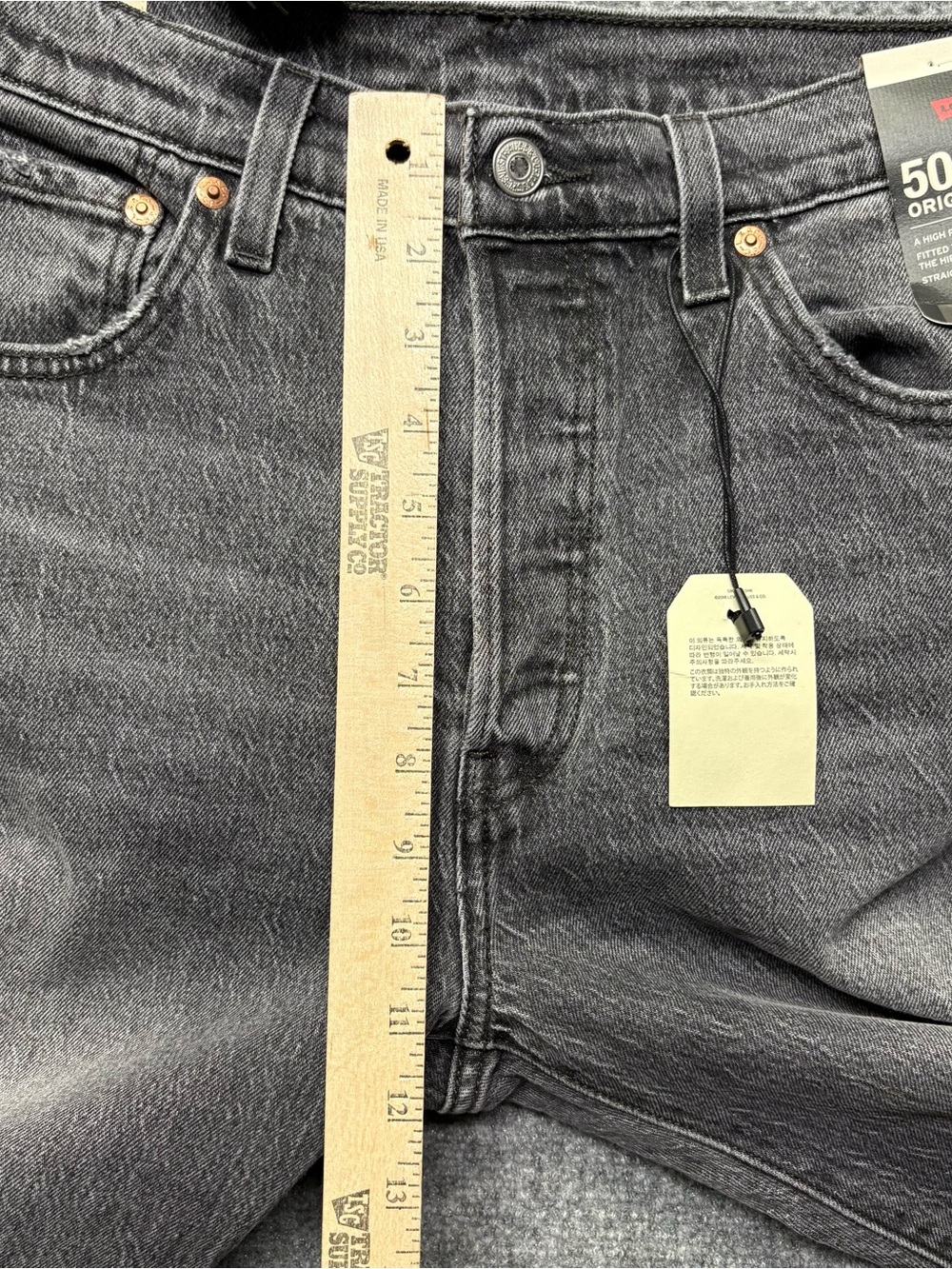 Levis Premium 501 Jeans Womens 29x30 Black Straight Button Fly Big E NEW - Picture 9 of 14
